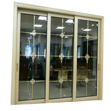 Aluminium profile tempered clear glass sliding patio doors 3 panel